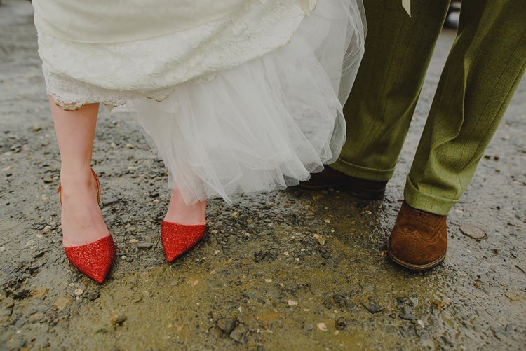 Red Jimmy Choo Heels Bride Bridal Indie Rustic Beach Marquee Wedding http://www.abiriley.co.uk/