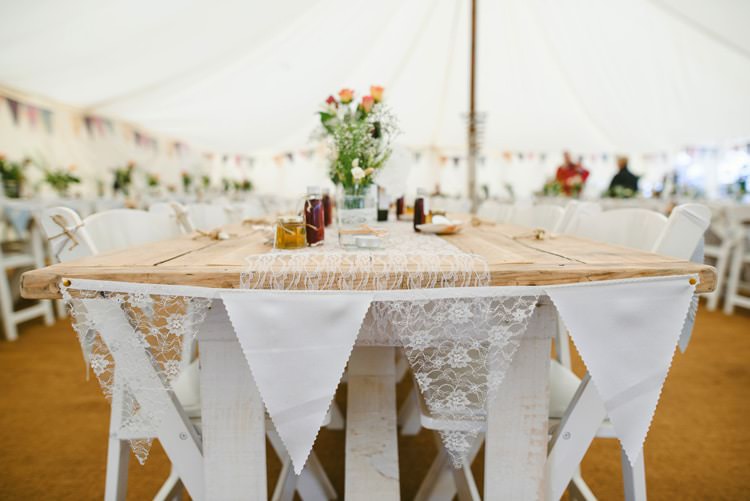 Lace Bunting White Table Cloth Indie Rustic Beach Marquee Wedding http://www.abiriley.co.uk/