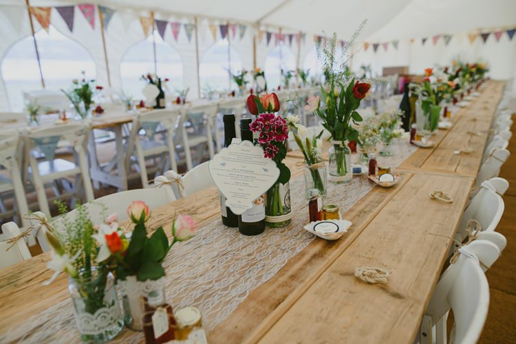 Tables Long Lace Indie Rustic Beach Marquee Wedding http://www.abiriley.co.uk/