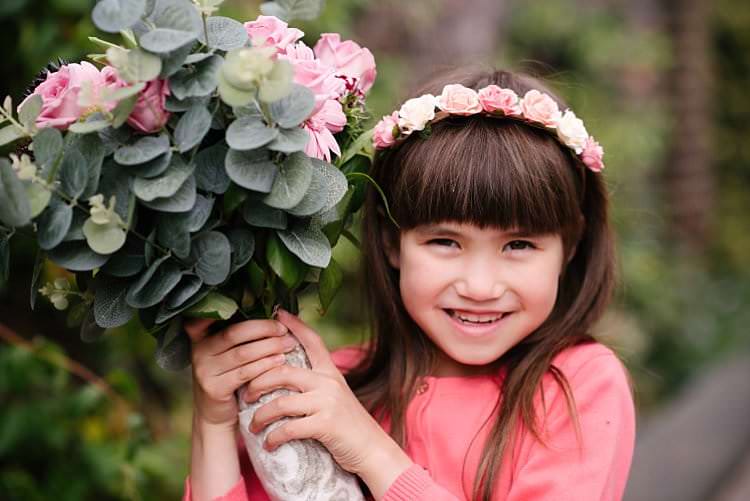 Flower Girl Tropical 1920s Pink Budget Wedding http://lilysawyer.com/
