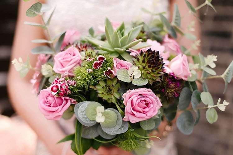 Succulent Rose Sweet William Bouquet Flowers Bride Bridal Tropical 1920s Pink Budget Wedding http://lilysawyer.com/