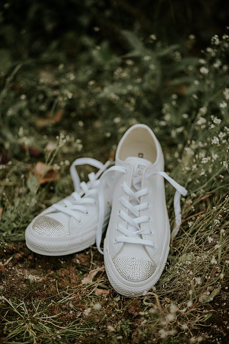 Sparkly Converse Shoes Bride Bridal Pretty Pale Blue Gold Fairy Lit Barn Wedding http://lolarosephotography.com/