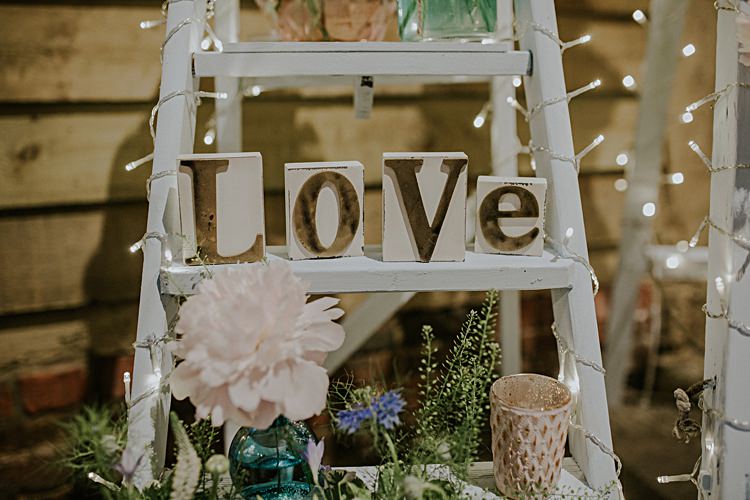 Pretty Pale Blue Gold Fairy Lit Barn Wedding http://lolarosephotography.com/