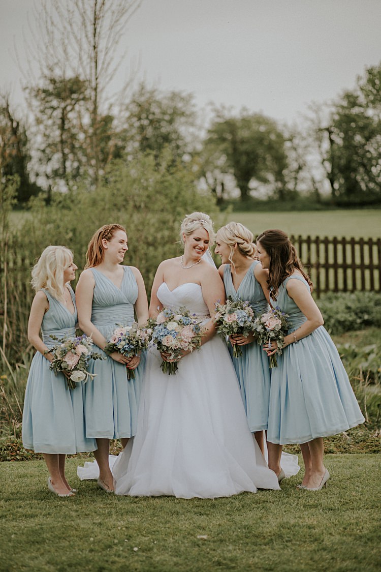 Short Bridesmaid Dresses Spring Pretty Pale Blue Gold Fairy Lit Barn Wedding http://lolarosephotography.com/