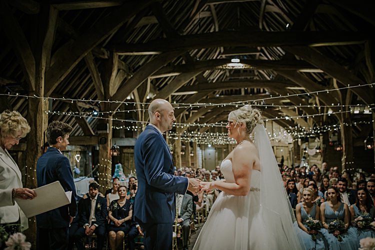 Pretty Pale Blue Gold Fairy Lit Barn Wedding http://lolarosephotography.com/
