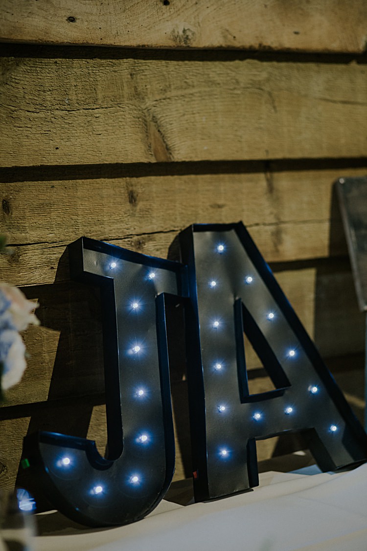 Pretty Pale Blue Gold Fairy Lit Barn Wedding http://lolarosephotography.com/ 