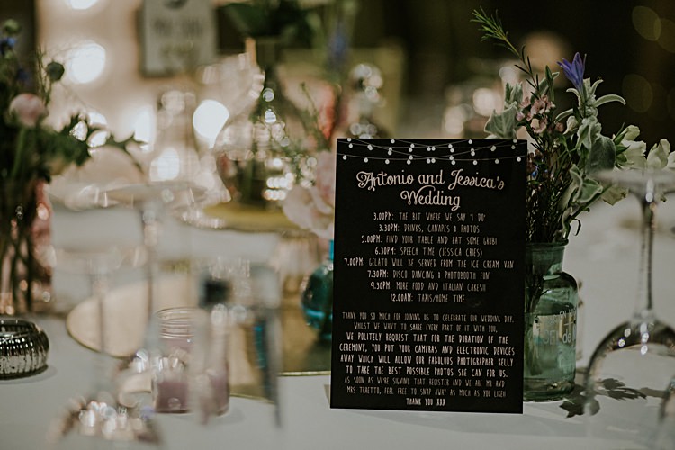 Black White Festoon Light Stationery Pretty Pale Blue Gold Fairy Lit Barn Wedding http://lolarosephotography.com/ 