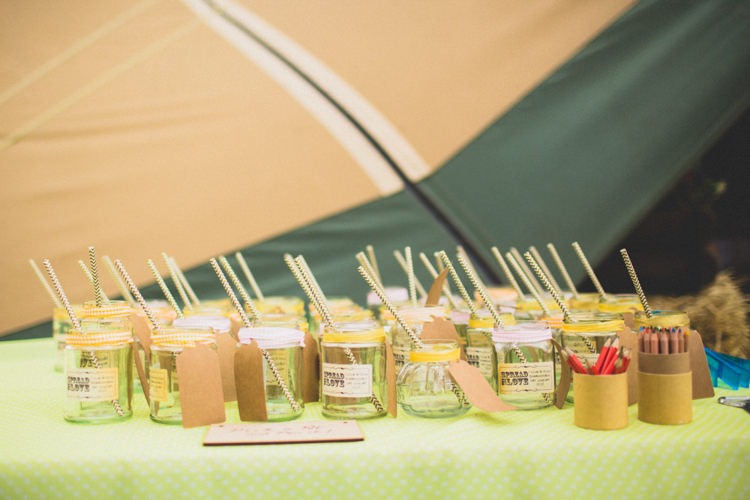 Jam Jar Drinks Straws Rustic Tipi Farm Wedding http://aniaames.co.uk/