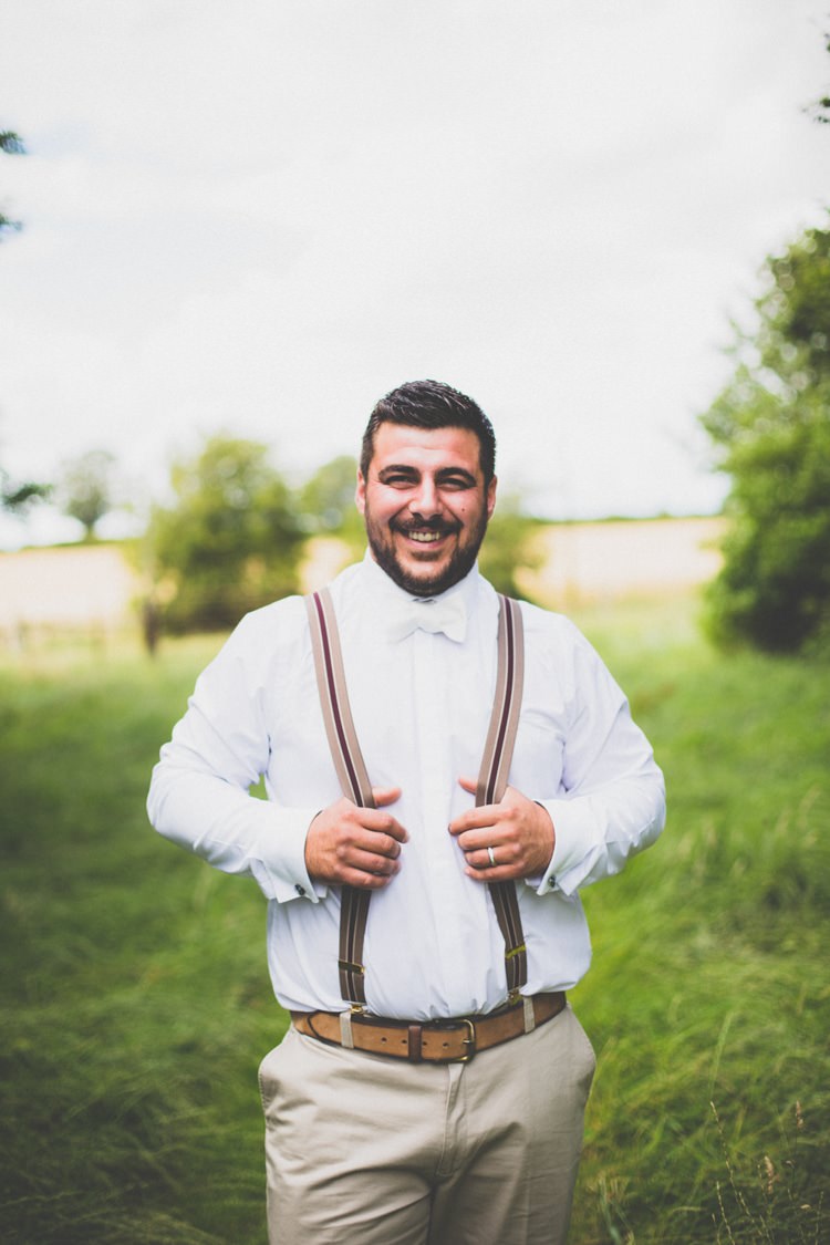 Chinos Braces Bow Tie Groom Rustic Tipi Farm Wedding http://aniaames.co.uk/