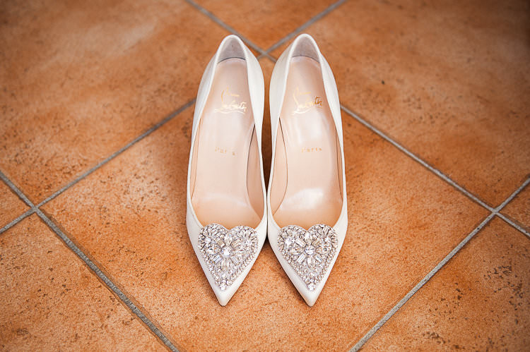 Bride Shoes Christian Louboutin Heart Bling Bridal Accessories St Tropez Destination Wedding http://www.gemmamcauleyphotography.com/