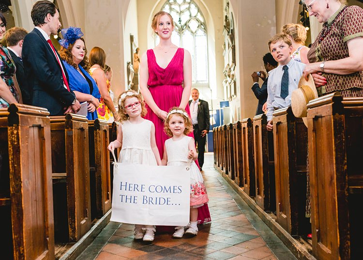 Here Comes the Bride Banner Sign Flower Girls Sweet Pastel Afternoon Tea Wedding http://slepokur.photoshelter.com/