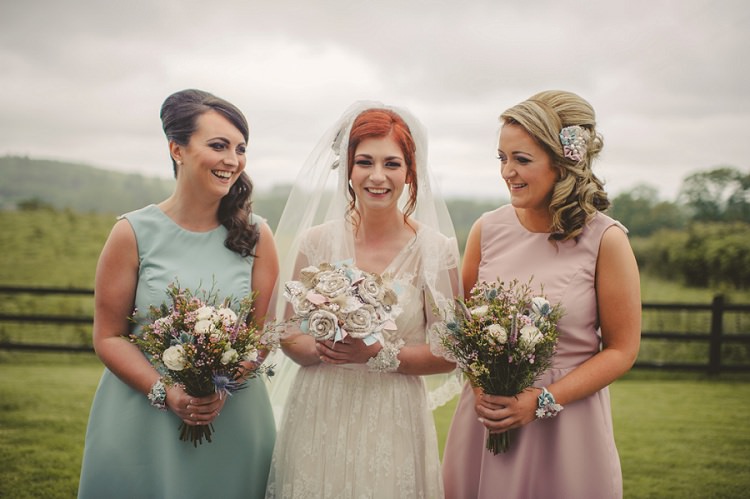 Pastel Vintage Bridesmaid Dresses Quirky DIY Mill Wedding http://www.deniseleacockphotography.com/