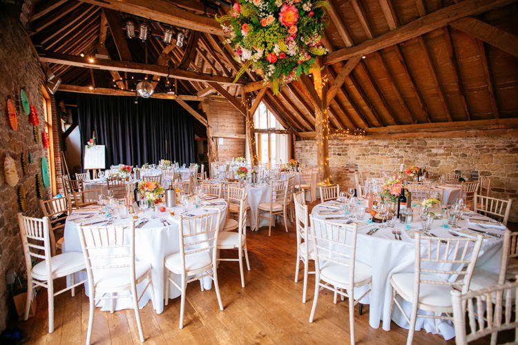 Barn Peaches Mint Stylish Floral Wedding http://www.sarahleggephotography.co.uk/