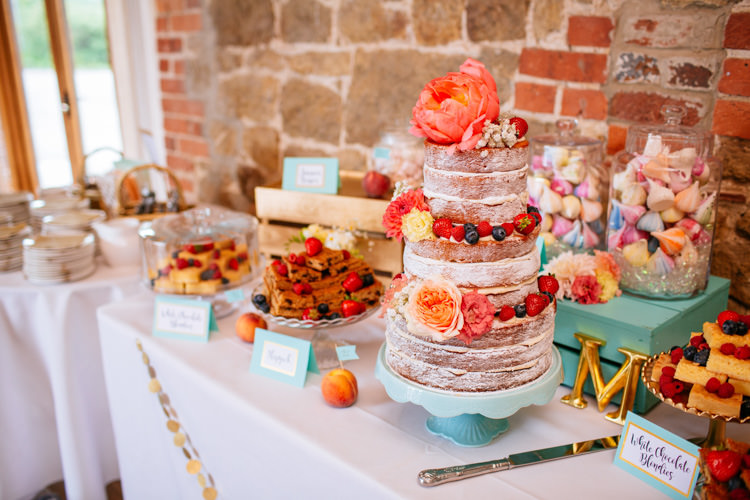 Naked Cake Flowers Sponge Victoria Table Decor Peaches Mint Stylish Floral Wedding http://www.sarahleggephotography.co.uk/