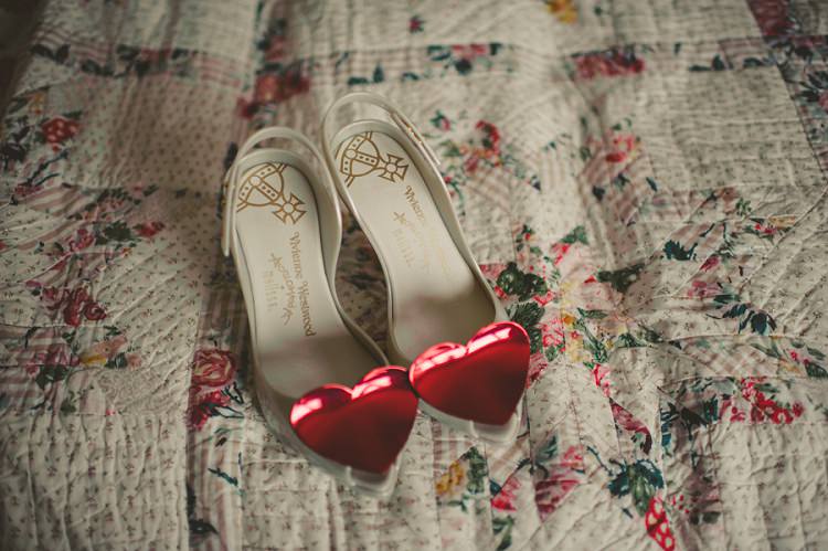 Heart Shoes Quirky DIY Mill Wedding http://www.deniseleacockphotography.com/