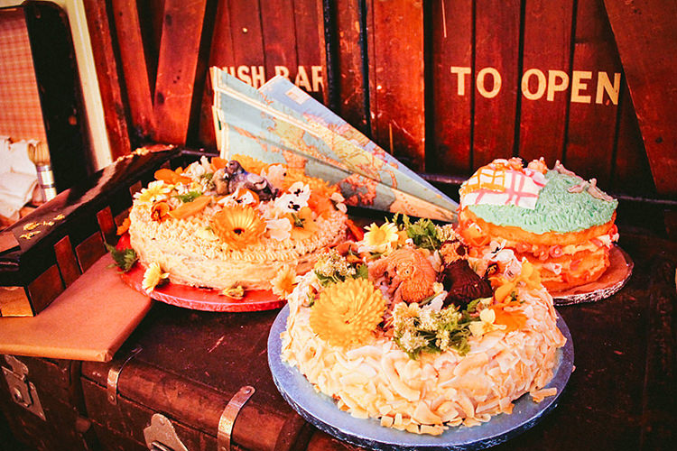 Cake Table Creative Travel Village Hall Wedding