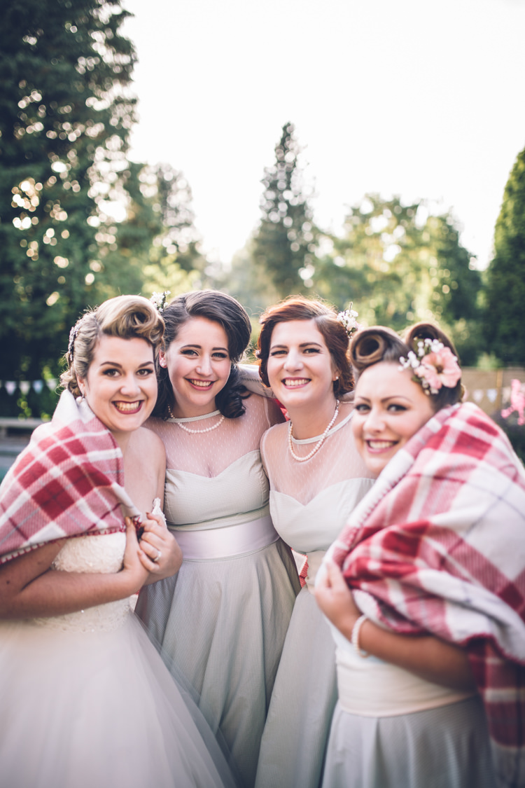 Bridesmaids Hair Style Make Up Dresses Retro 1950s Vintage Wedding http://amyfaithphotography.com/