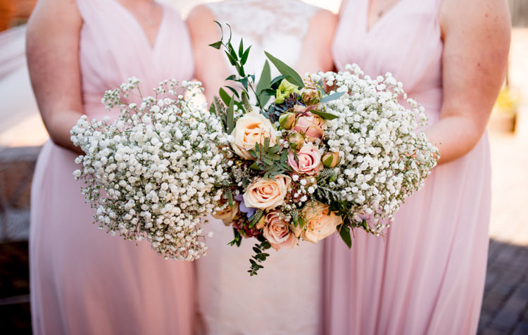 Bouquet Bride Bridesmaid Roses Gypsophila Baby Breath Natural Pretty Pale Pink Wedding http://www.lisacarpenterphotos.com/