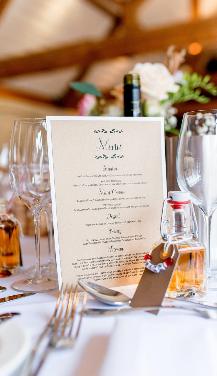 Menu Stationery Natural Pretty Pale Pink Wedding http://www.lisacarpenterphotos.com/