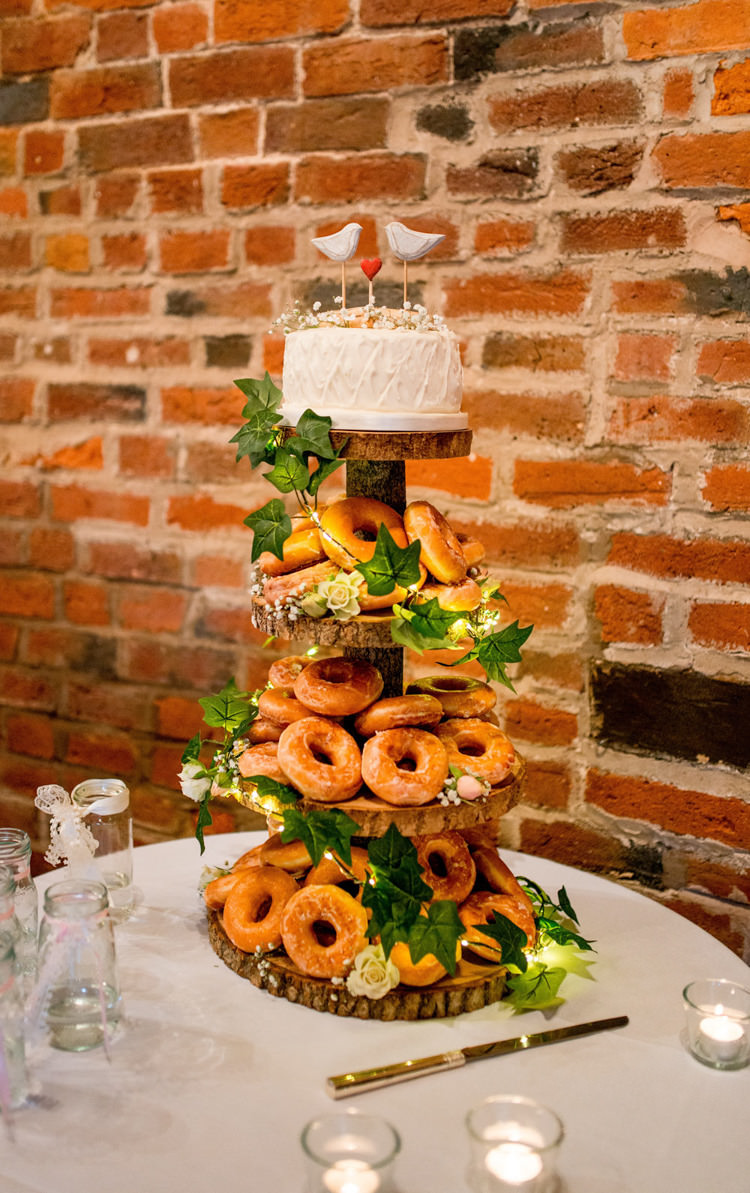 Donut Doughtnut Cake Tower Natural Pretty Pale Pink Wedding http://www.lisacarpenterphotos.com/