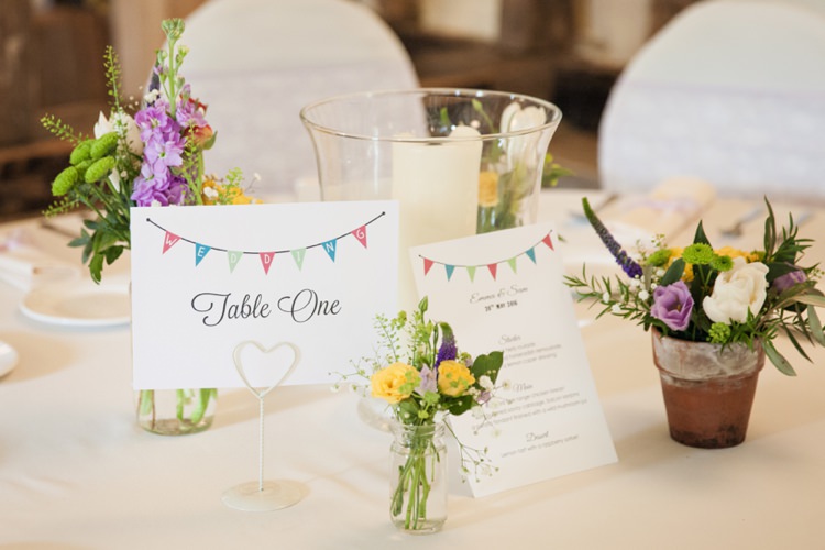 Bunting Stationery Pots Flowers Bottles Jars Fresh Spring Country Wedding http://kerryannduffy.com/