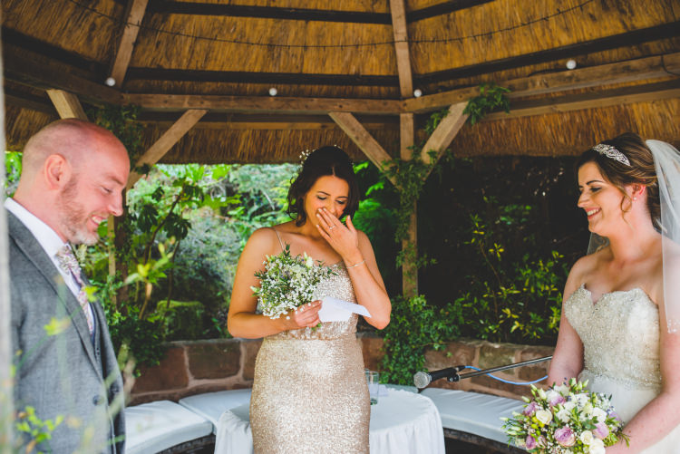 Gold Sequin Outdoor Humanist Wedding http://www.emmahillierphotography.com/