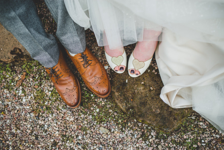 Charlotte Mills Shoes Bride Bridal Gold Sequin Outdoor Humanist Wedding http://www.emmahillierphotography.com/