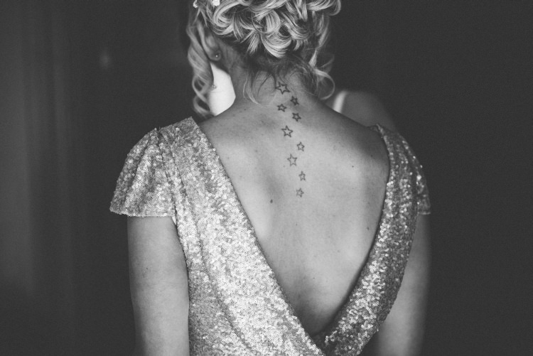 Gold Sequin Outdoor Humanist Wedding http://www.emmahillierphotography.com/