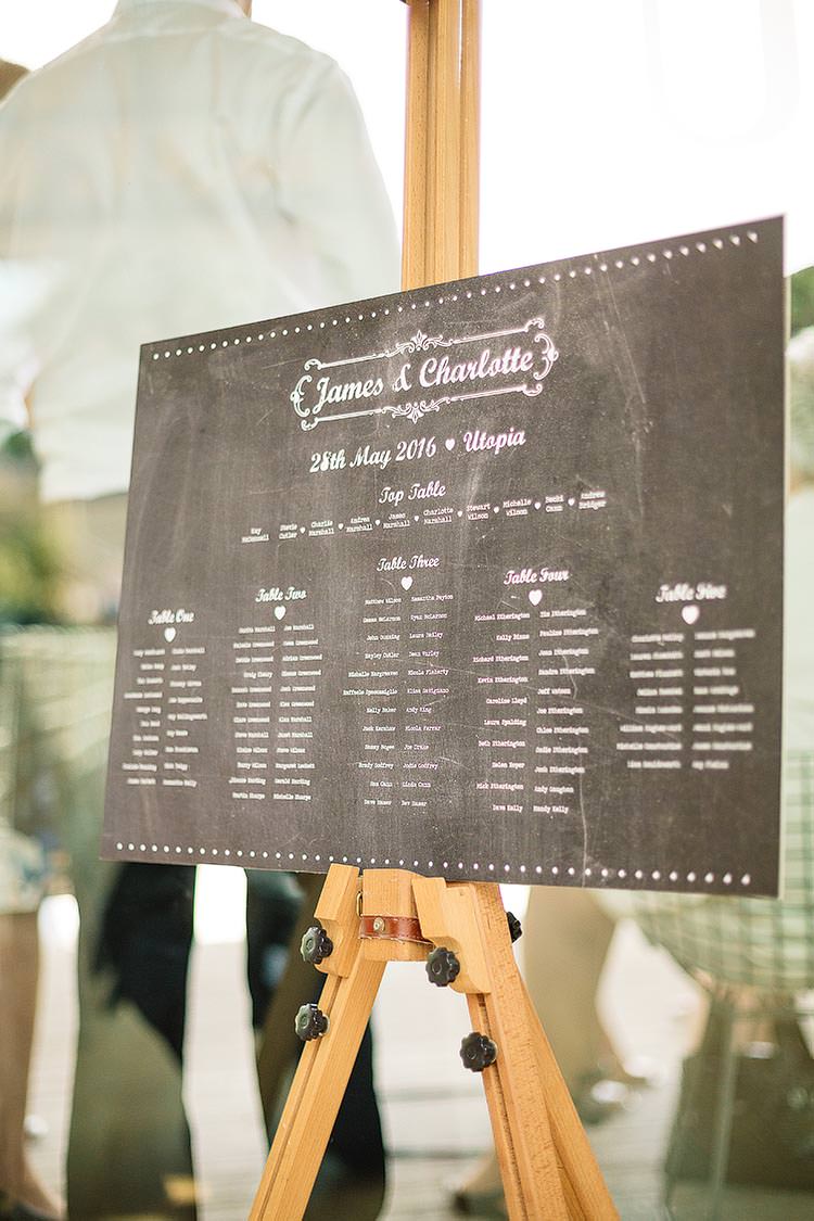 Seating Plan Chalk Black Board Table Chart Delightful Secret Garden Wedding http://www.pauljosephphotography.co.uk/