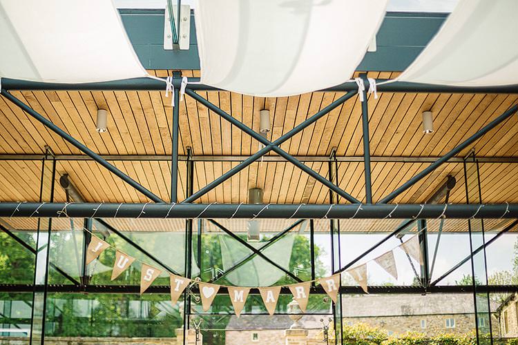 Hessian Just Married Bunting Delightful Secret Garden Wedding http://www.pauljosephphotography.co.uk/