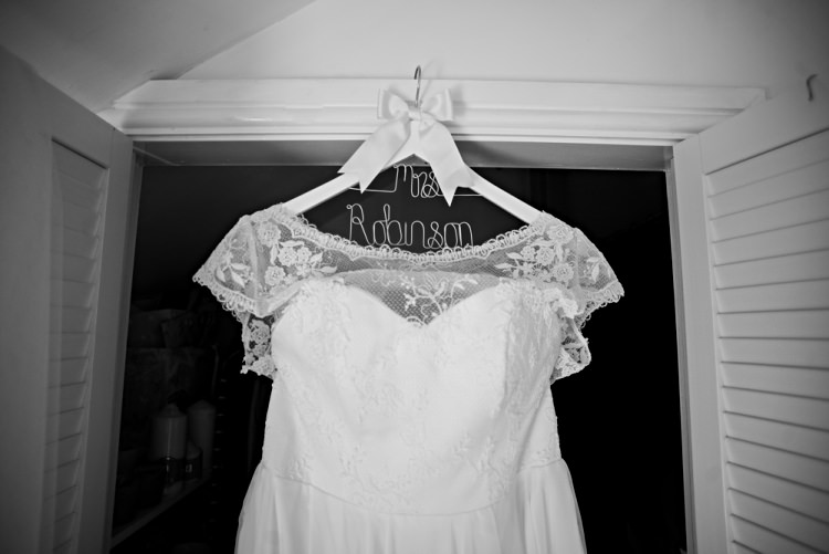 Custom Dress Gown Hanger Beautiful Bicycle Country Marquee Wedding http://www.emmabphotography.com/