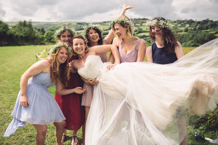 Mismatched Bridesmaids Outdoor Countryside Fair Wedding http://www.jennawoodward.com/