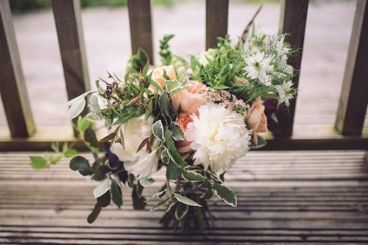 Bouquet Flowers Large Feather Bride Bridal Peony Rose Greenery Whimsical Outdoor Countryside Fair Wedding http://www.jennawoodward.com/
