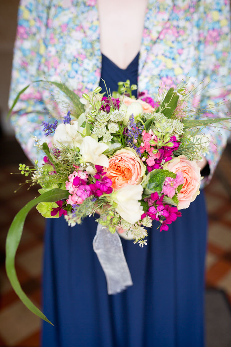 Bouquet Flowers Bridesmaid Coral Pink Natural Wild Spring DIY Steam Railway Village Hall Wedding http://www.charlotterazzellphotography.com/