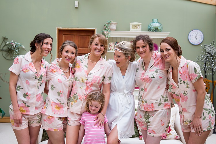 PJs Pyjamas Bride Bridesmaid Pretty Relaxed Countryside Wedding http://katherineashdown.co.uk/