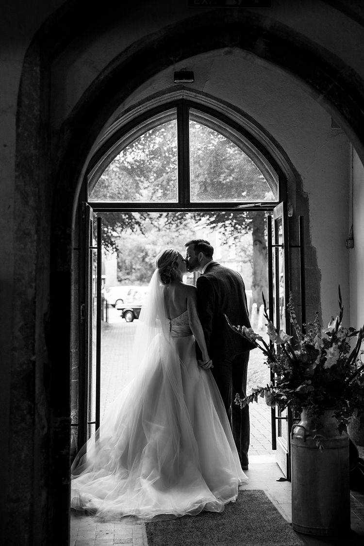 Church Bride Groom Arch Veil Dress Gown Pretty Relaxed Countryside Wedding http://katherineashdown.co.uk/