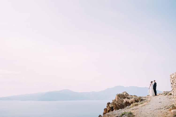 Bride Groom Hill Rocks Ocean View Breathtaking Intimate Mykonos Destination Wedding http://www.annapumerphotography.com/