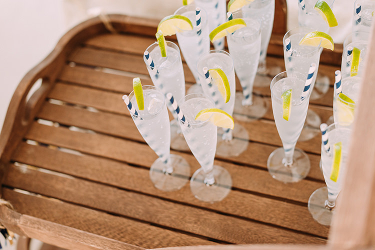 Cocktails Lime Striped Straws Wooden Tray Breathtaking Intimate Mykonos Destination Wedding http://www.annapumerphotography.com/