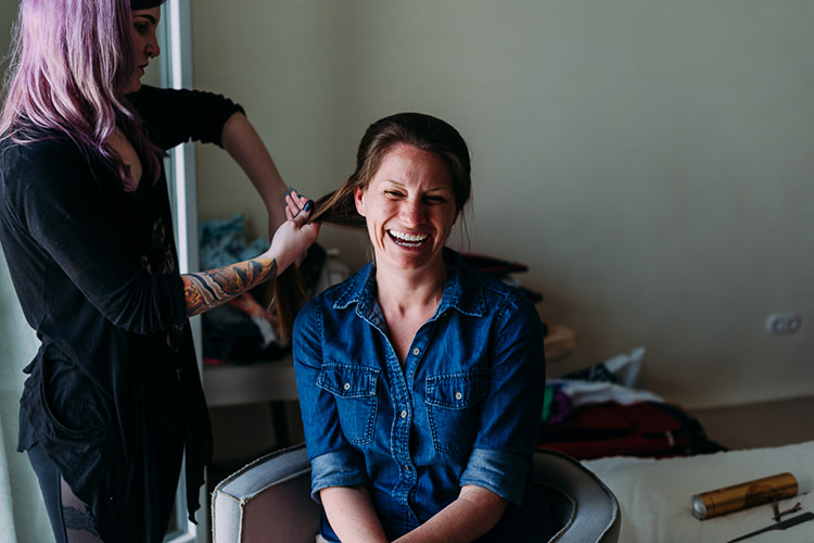 Bride Preparations Hair Stylist Breathtaking Intimate Mykonos Destination Wedding http://www.annapumerphotography.com/
