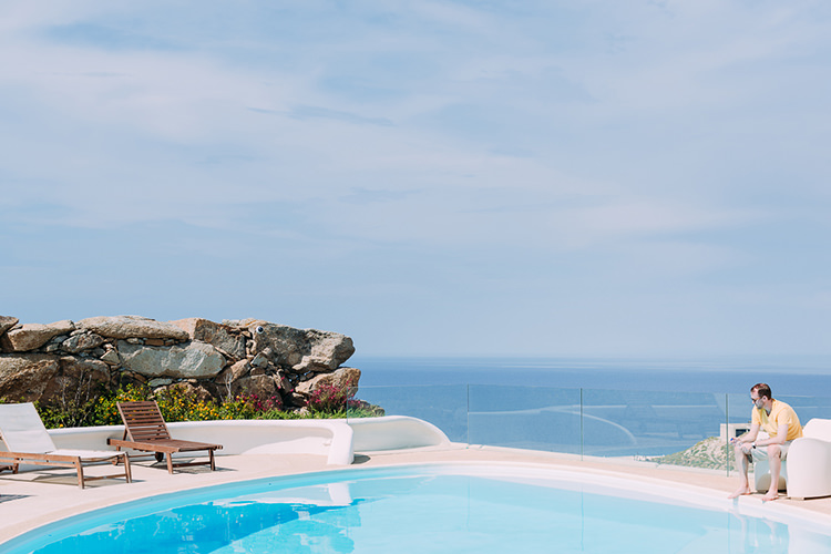 Island Poolside Ocean View Breathtaking Intimate Mykonos Destination Wedding http://www.annapumerphotography.com/