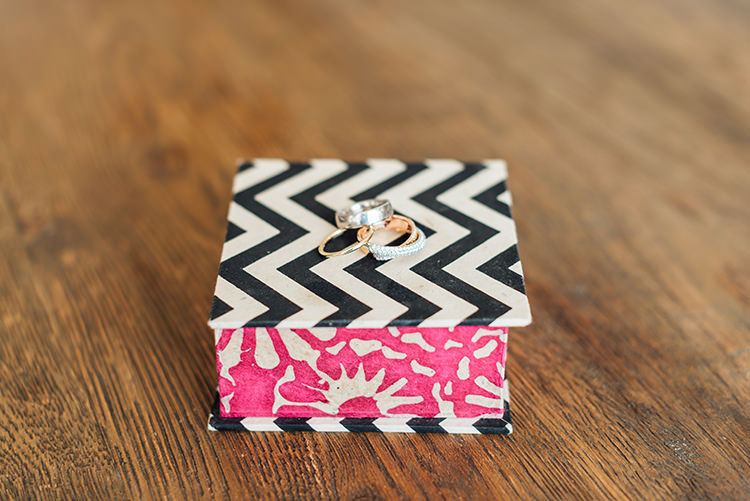 Wedding Engagement Rings Black White Pink Ring Box Wood Breathtaking Intimate Mykonos Destination Wedding http://www.annapumerphotography.com/
