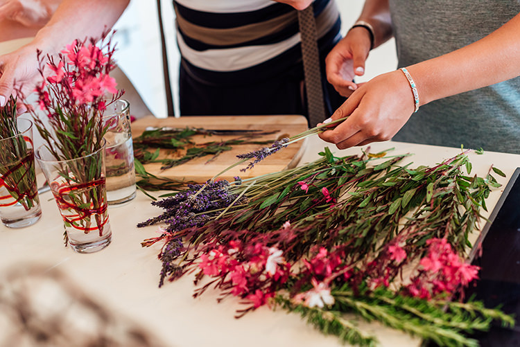 Pink White Purple Flower Arranging Florals Breathtaking Intimate Mykonos Destination Wedding http://www.annapumerphotography.com/