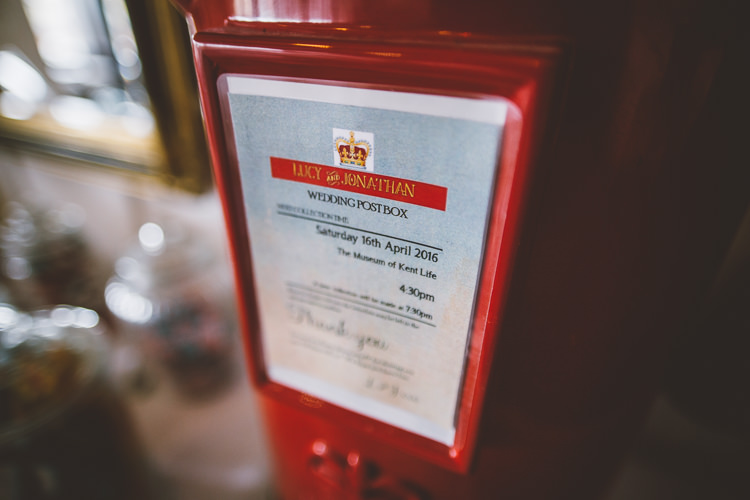 Post Box Cards Colourful Quirky Country Museum Wedding http://www.onelovepictures.com/