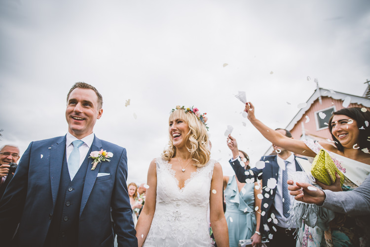 Confetti Throw Bride Groom Colourful Quirky Country Museum Wedding http://www.onelovepictures.com/