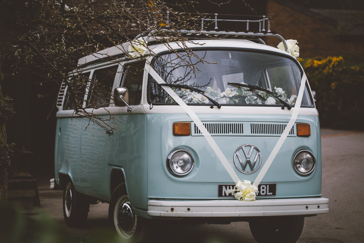 Pastel Blue VW Campervan Colourful Quirky Country Museum Wedding http://www.onelovepictures.com/