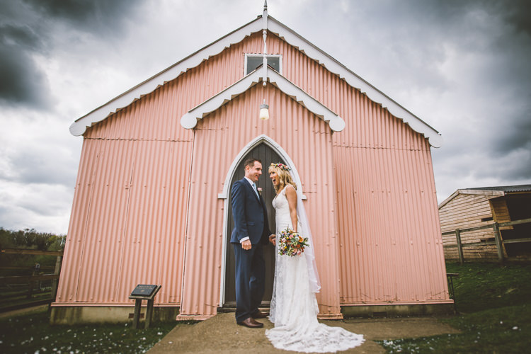 Pink Church Chapel Kent Life Colourful Quirky Country Museum Wedding http://www.onelovepictures.com/