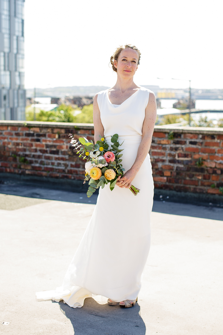 Hand Made Dress Gown Bride Bridal Creative DIY Industrial Warehouse Wedding http://www.michellehill.ca/