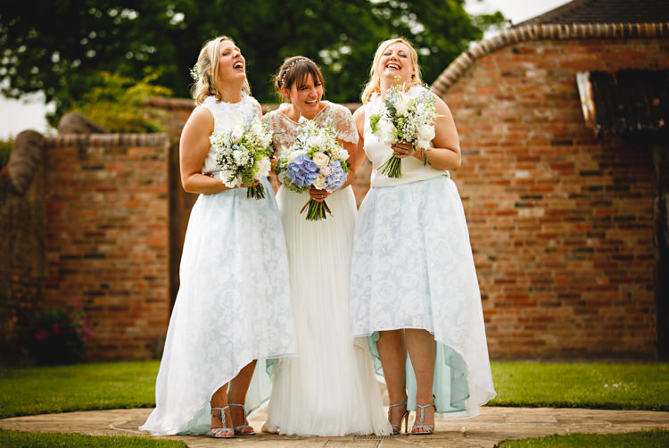 Bridesmaids Skirts Coast Tops Floral Blue Casual Festival Feel Barn Wedding http://hbaphotography.com/