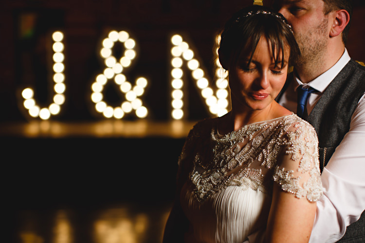 Letter Lights Casual Festival Feel Barn Wedding http://hbaphotography.com/