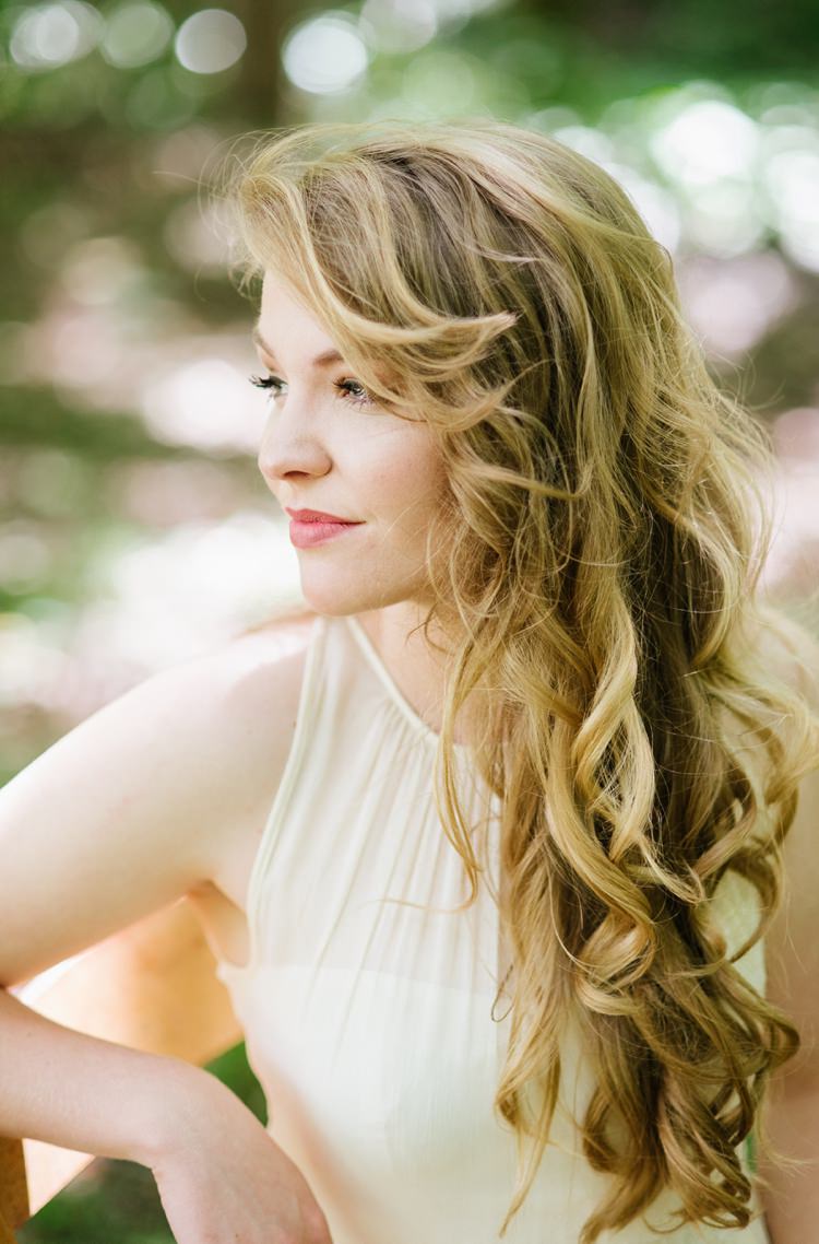 Bride Chiffon Bridal Gown Loose Curls Hairstyle Soft Makeup Rustic Woodsy Wedding North Carolina http://abbyleighanne.com/